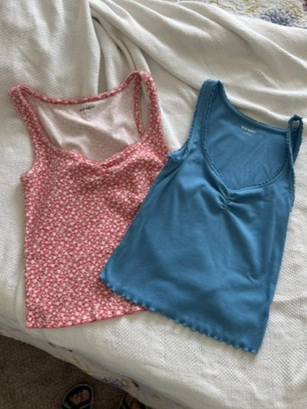 Old Navy Scoop Neck Tanks with Lace-Trimmed Straps - set of 2
